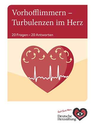 Titelbild der Broschüre Vorhofflimmern: 20 Fragen - 20 Antworten
