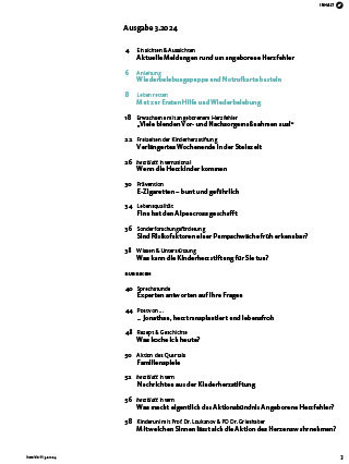 herzblatt Ausgabe 3/24 Inhaltsverzeichnis