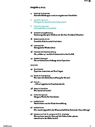 herzblatt Ausgabe 4/24 Inhaltsverzeichnis