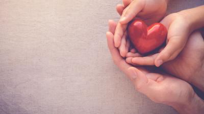 Hände halten ein Herz