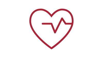 Herz mit gemalter Herzfrequenz