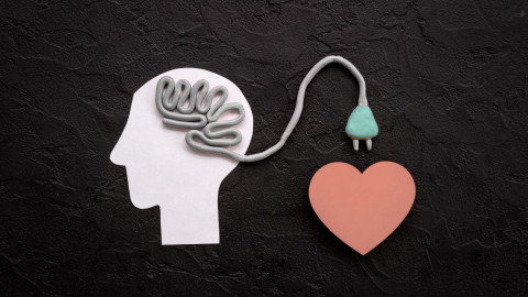 Das Bild zeigt symbolisch die enge Verbindung zwischen Herz und Gehirn – und wie Stress, Emotionen und Psyche die Herzgesundheit beeinflussen. Ideal für Themen wie Herz und Psyche, Stressbewältigung, psychische Gesundheit und Herz-Kreislauf-Erkrankungen.